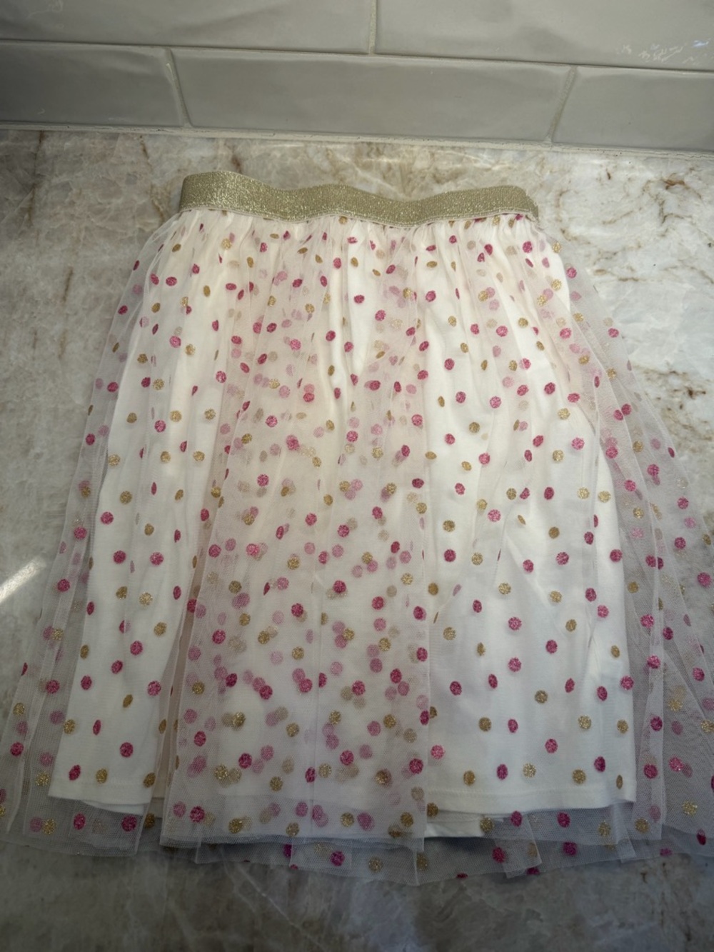 J Crew Factory Girls Cream Tulle Skirt
